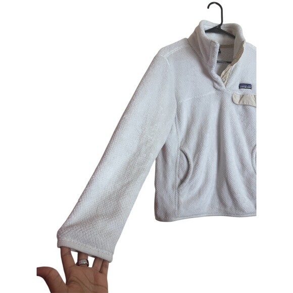 Patagonia Re-Tool Snap-T Fleece Pullover Jacket Womens M Ivory Outdoor - Picture 2 of 6